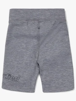 Hyperfied Jersey Logo Biker Shorts, Grey Melange