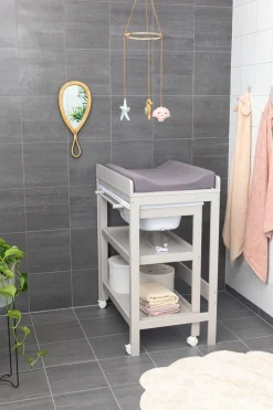 JLY Dream Puslebord med Badebalje, Warm Grey
