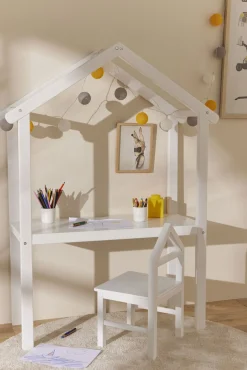 JLY Huset Skrivebord med Stol, Hvid