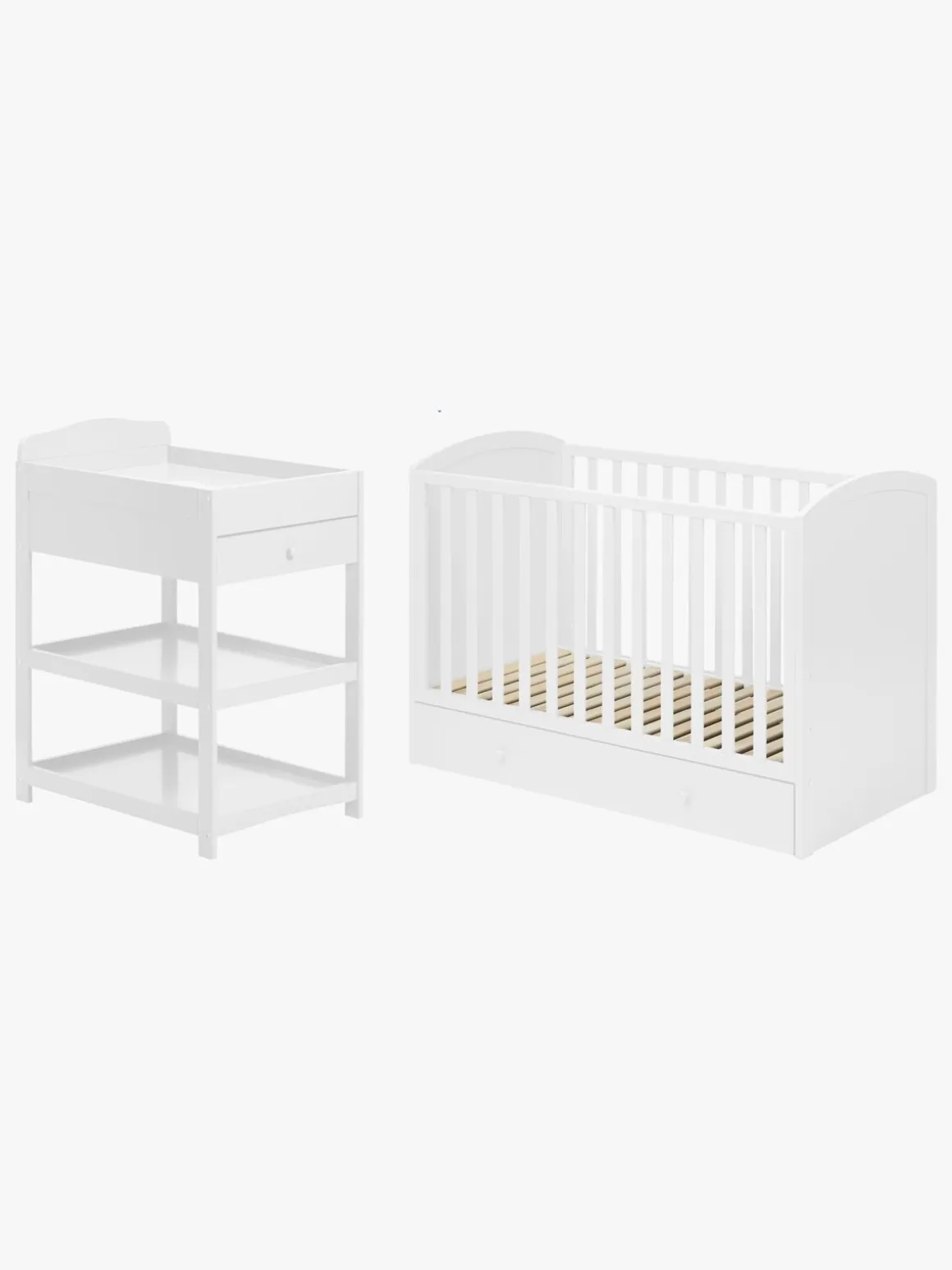 JLY Lux Tremmeseng 120x60 inkl. Puslebord, Hvid