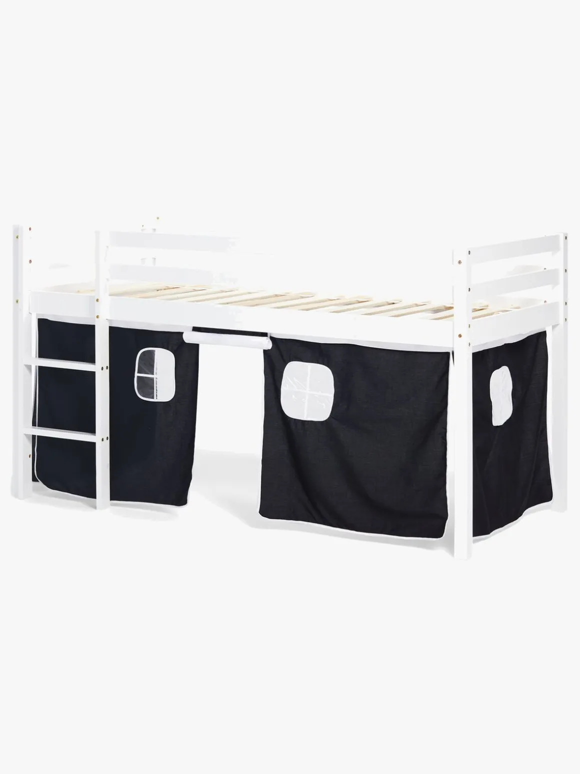 JLY PIRAT Dream Juniorseng m. Sengegardin & Madras 90x190, Hvid