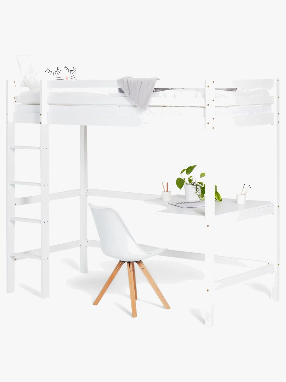 JLY SOFIA Højseng m. Skrivebord 90x190, Hvid