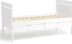 JLY 70x140 Juniorseng med Ekstraseng + Opbevaringskasser, Hvid
