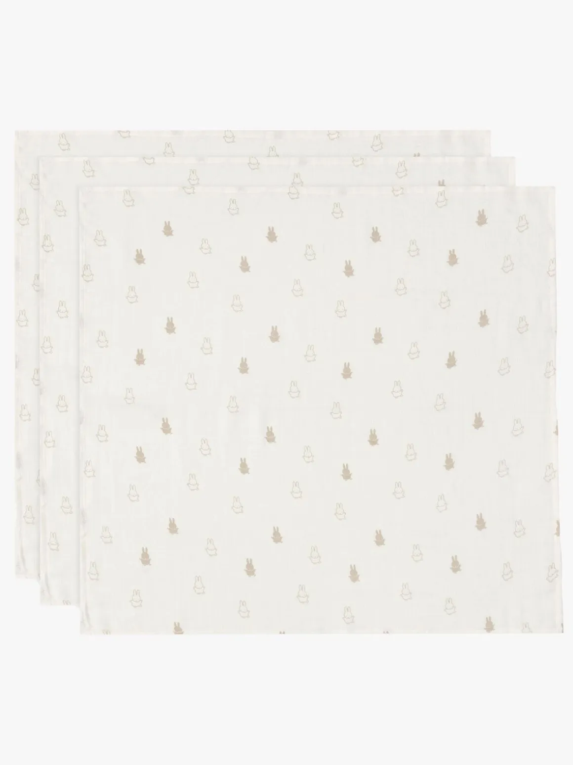 Jollein Happy Miffy Tæppe/ Stofble i Musselin 3-pak, Nougat