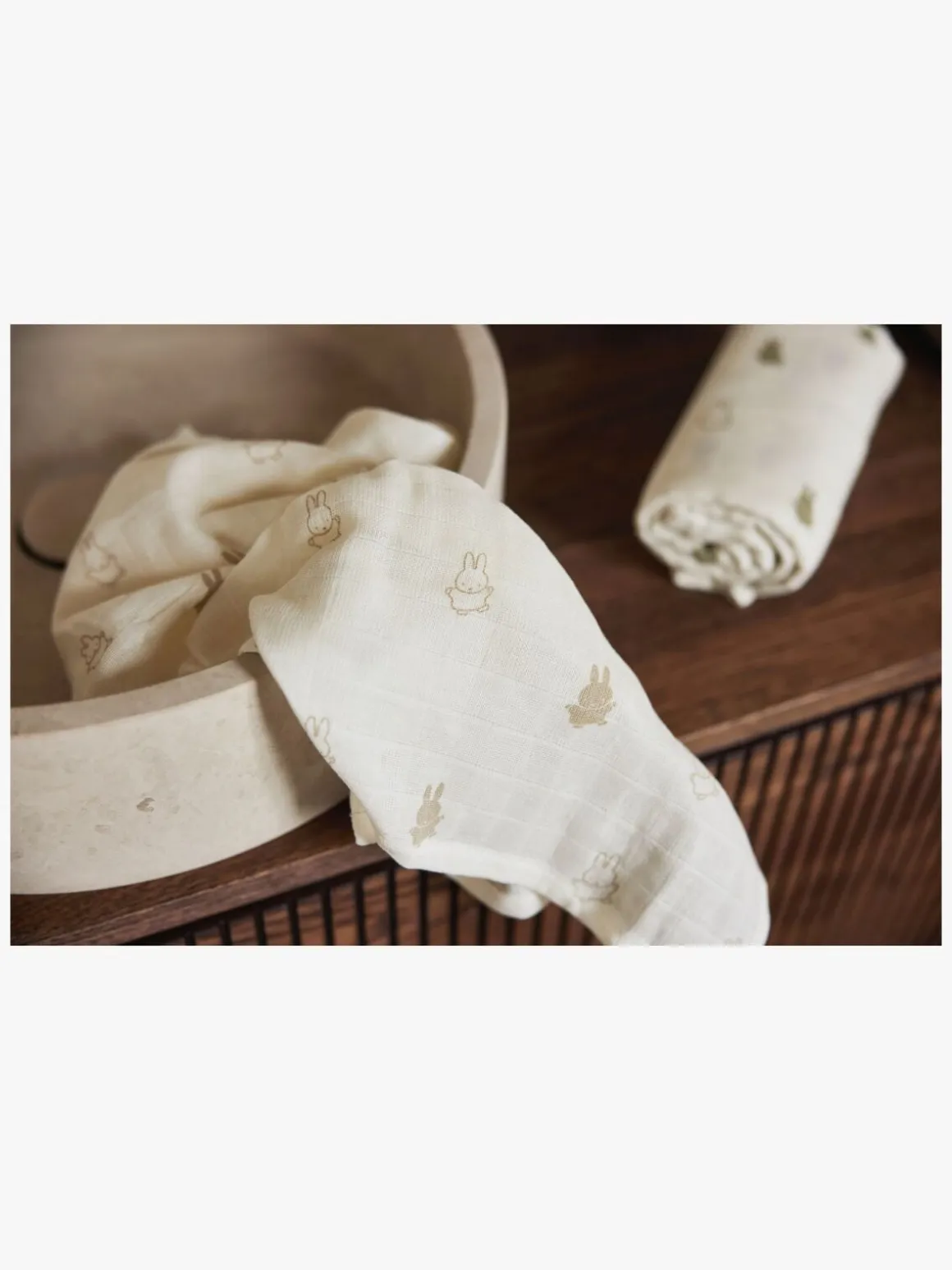 Jollein Happy Miffy Tæppe/ Stofble i Musselin 3-pak, Nougat