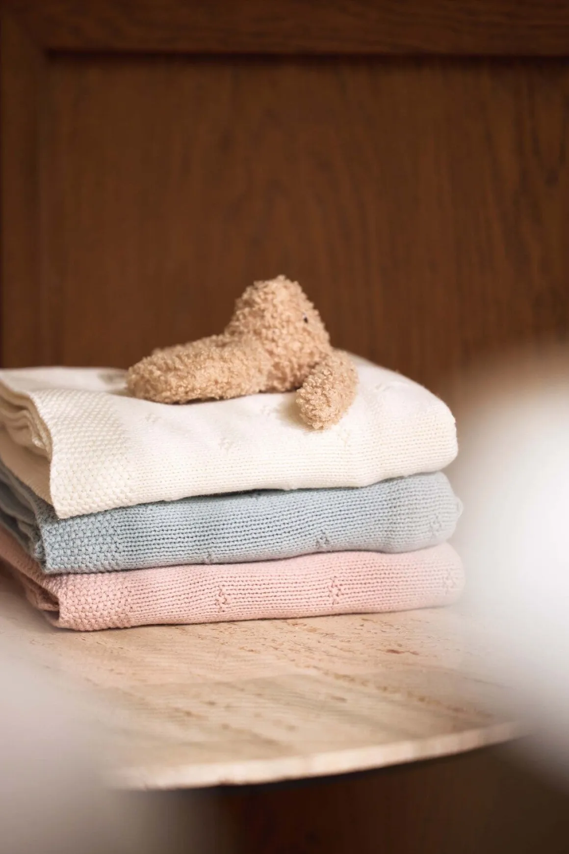 Jollein Strikket Tæppe Cozy, Ivory