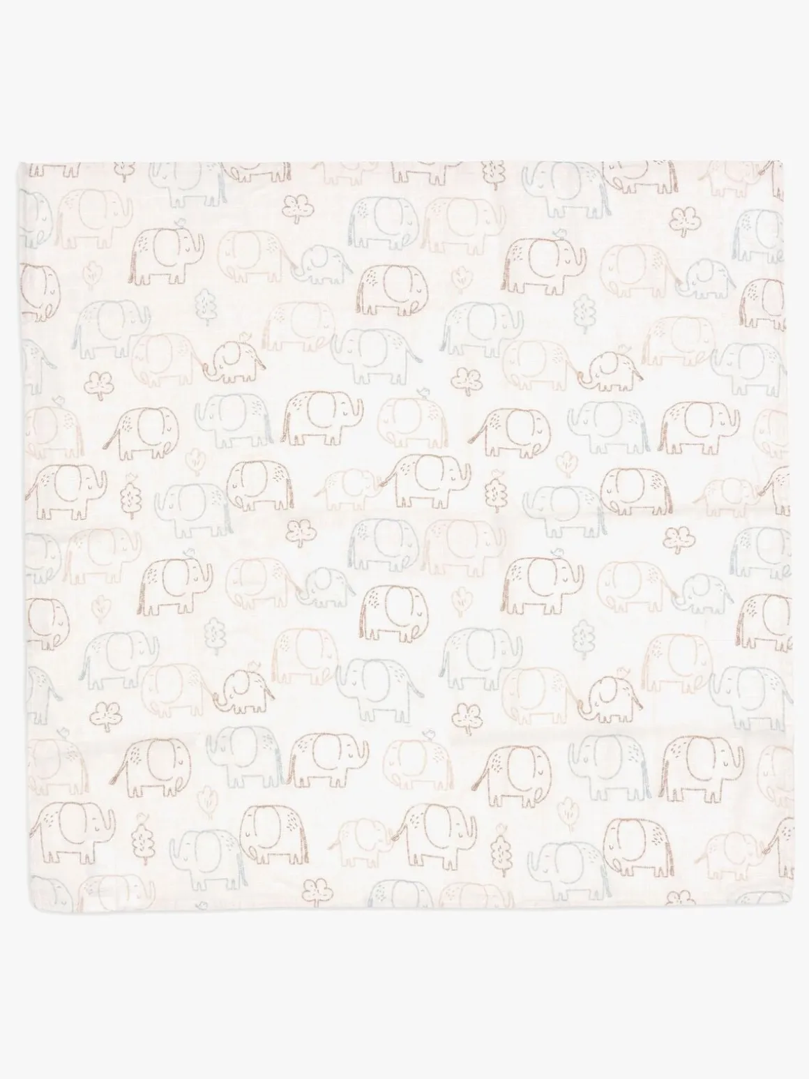Jollein Tæppe/ Stofble i Musselin 70x70 cm 3-pak, Elephant Tales