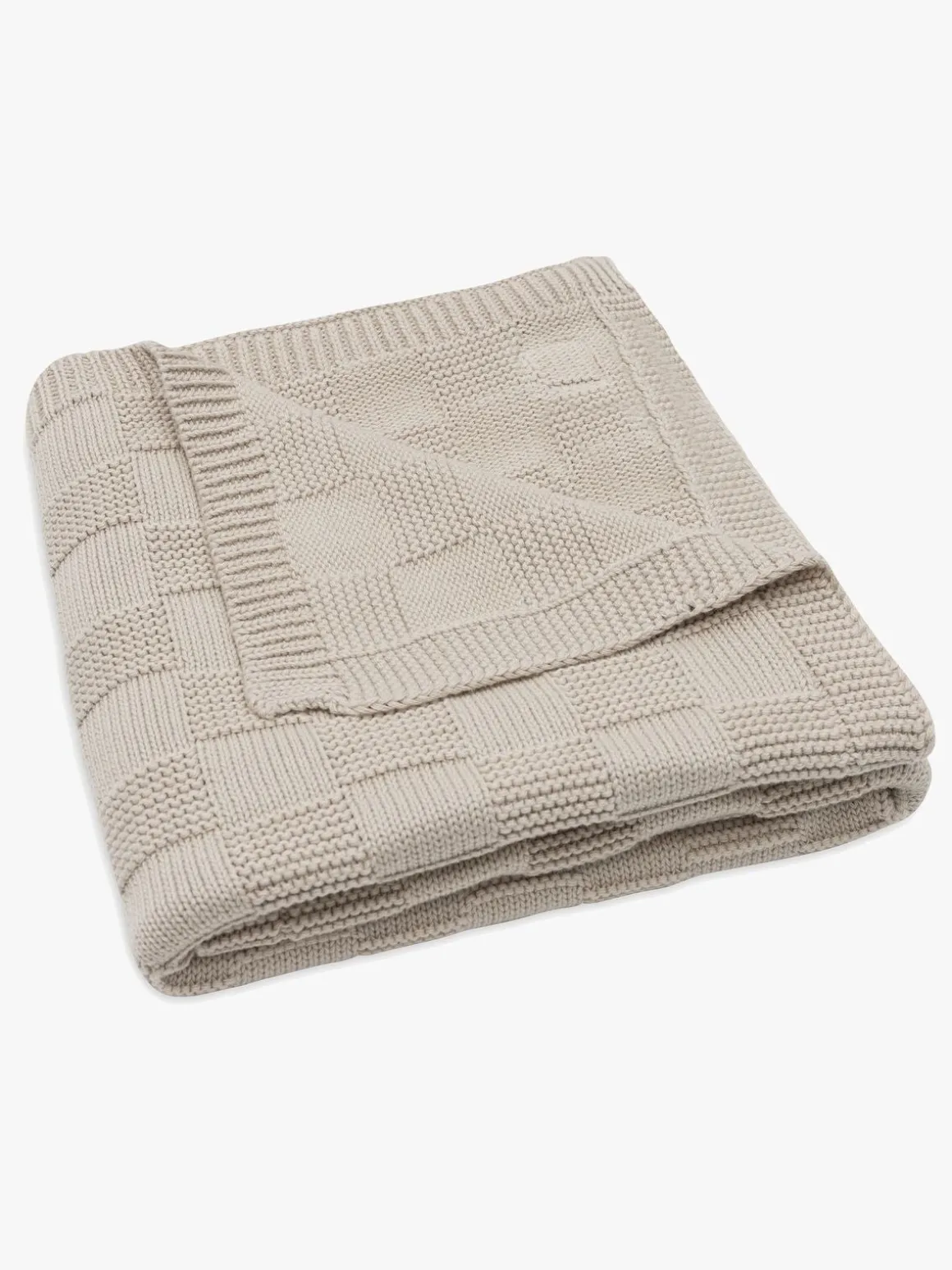 Jollein Tæppe 75x100 cm Box Knit, Warm Sand