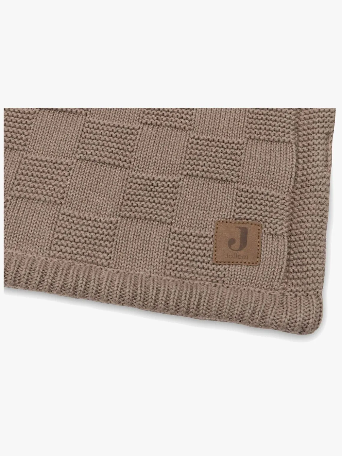 Jollein Tæppe 75x100 cm Box Knit/Velvet, Milky Coffee