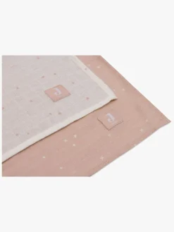 Jollein Tæpper/ Stofbleer i Musselin Twinkling 2-pak, Off white/Wild Rose