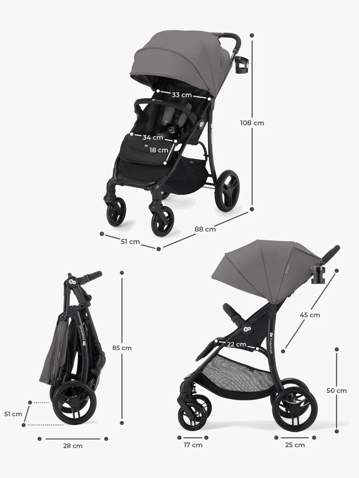 Kinderkraft ASKOY Klapvogn, Dhalia Pink