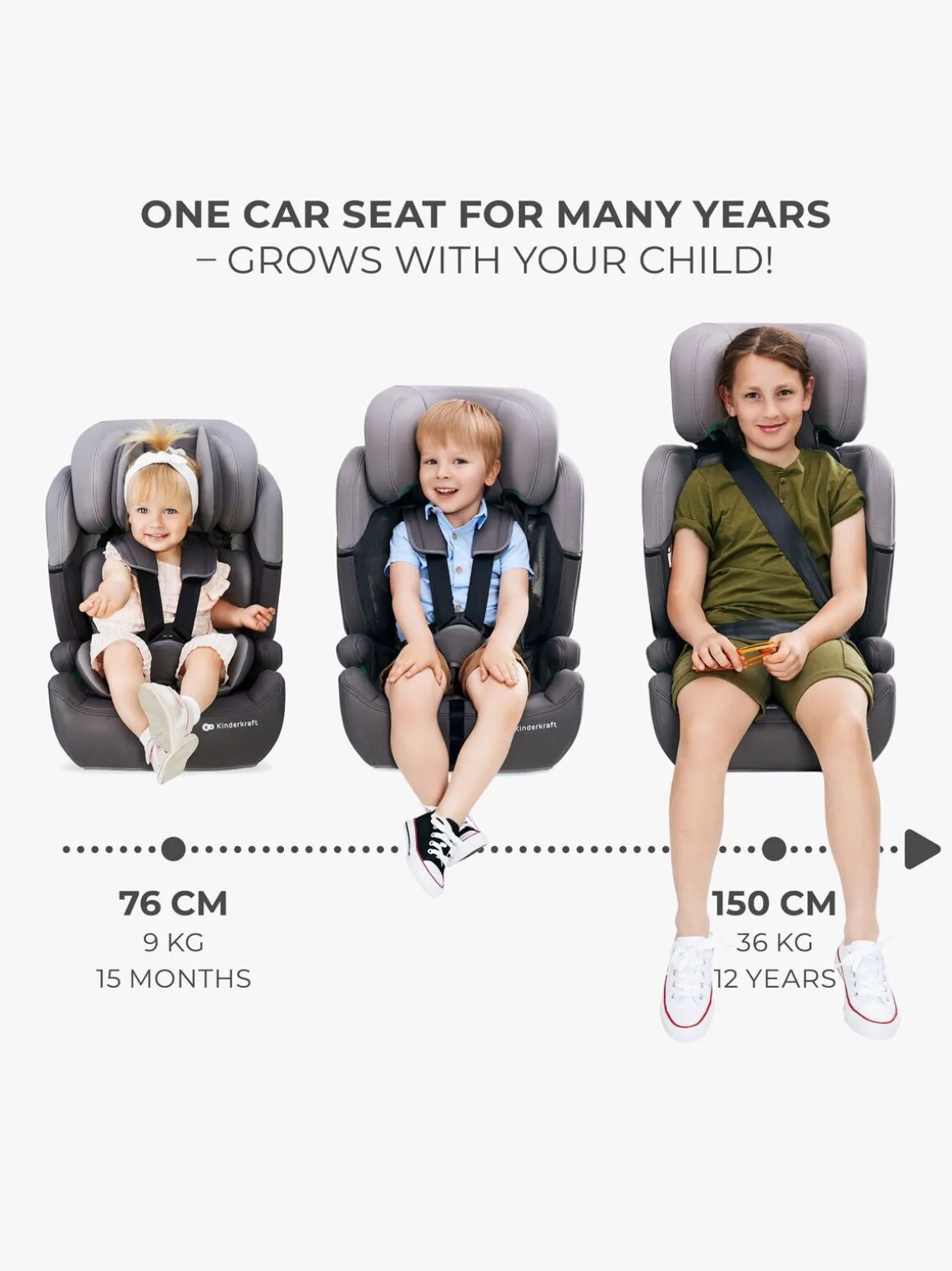Kinderkraft COMFORT UP i-Size Autostol, Black