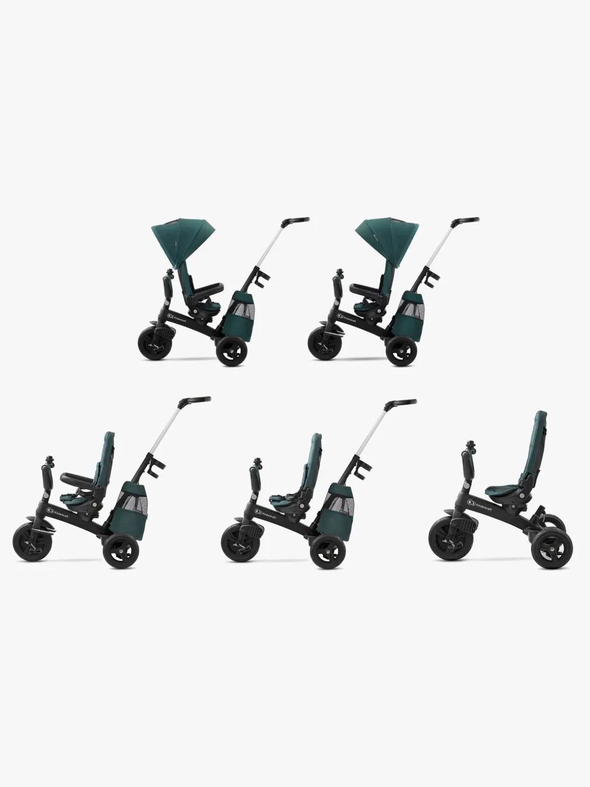 Kinderkraft EASYTWIST Midnight Trehjulet Cykel, Grøn