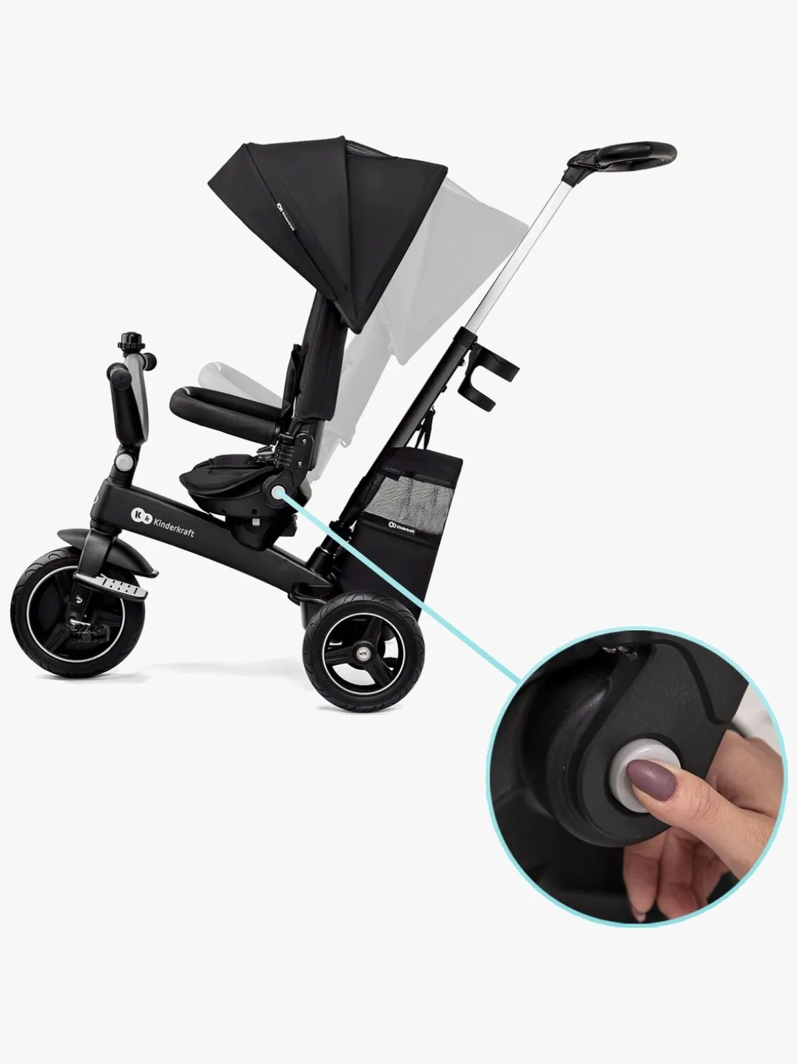 Kinderkraft EASYTWIST Trehjulet Cykel, Sort