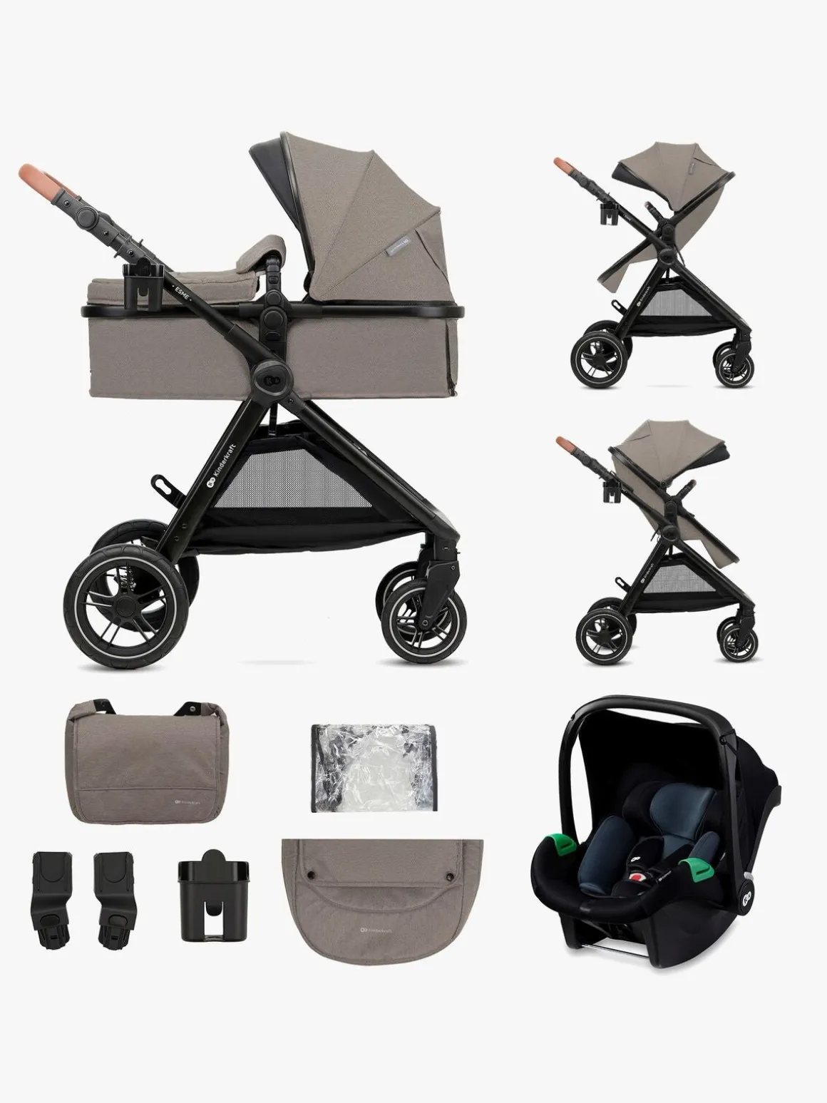 Kinderkraft ESME 2-in-1 Duovogn, Sand Beige