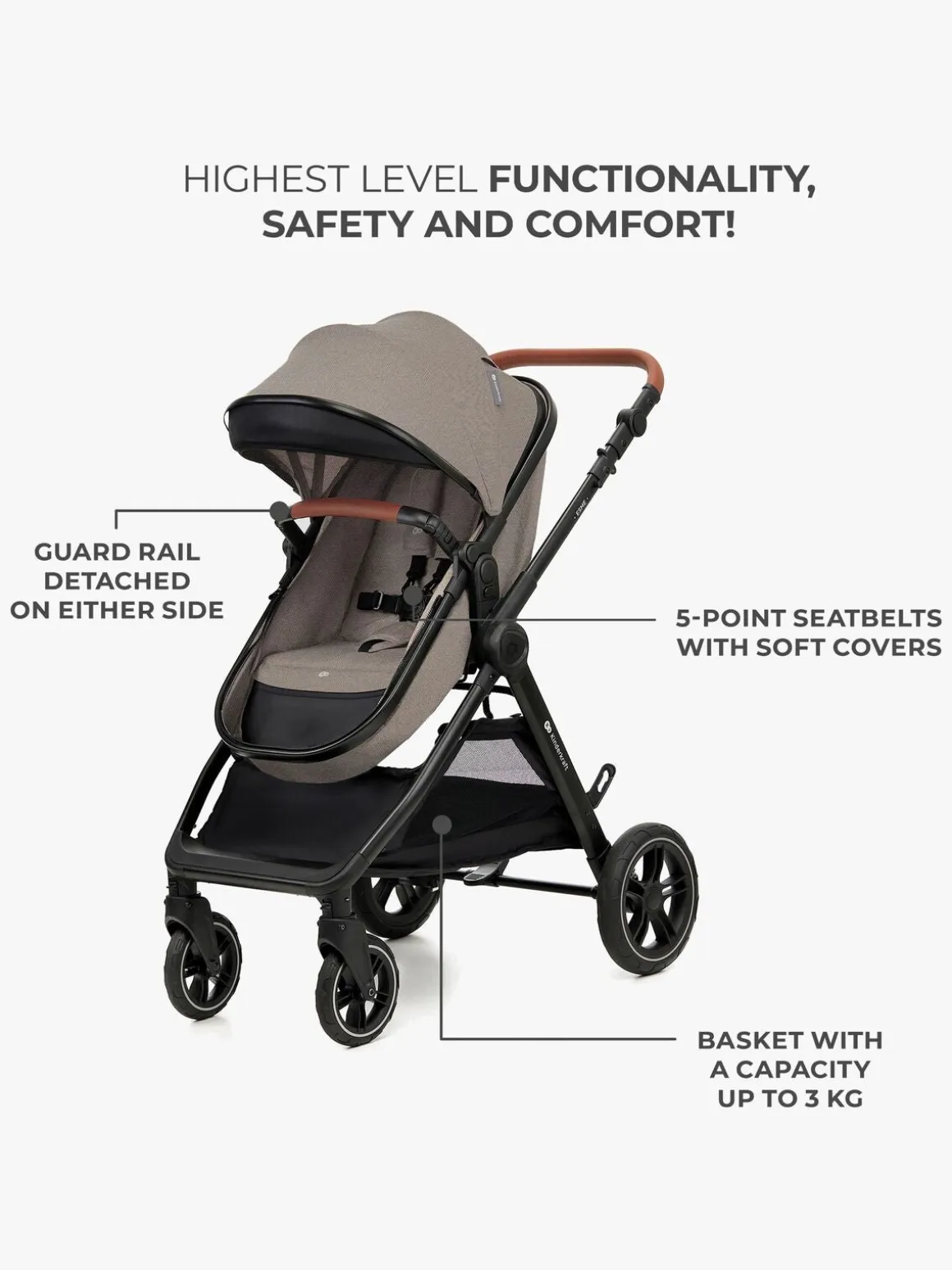 Kinderkraft ESME 2-in-1 Duovogn, Sand Beige