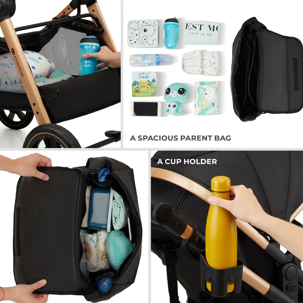 Kinderkraft ESME 2-in-1 Duovogn, Pure Black