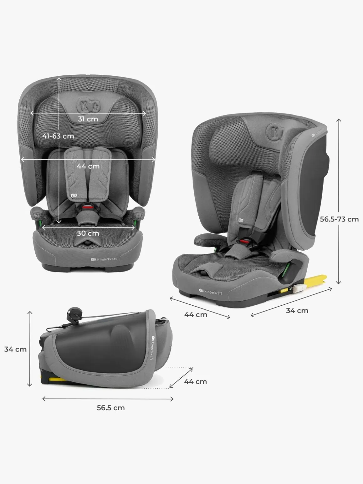 Kinderkraft FIX2GO i-Size Autostol, Grey