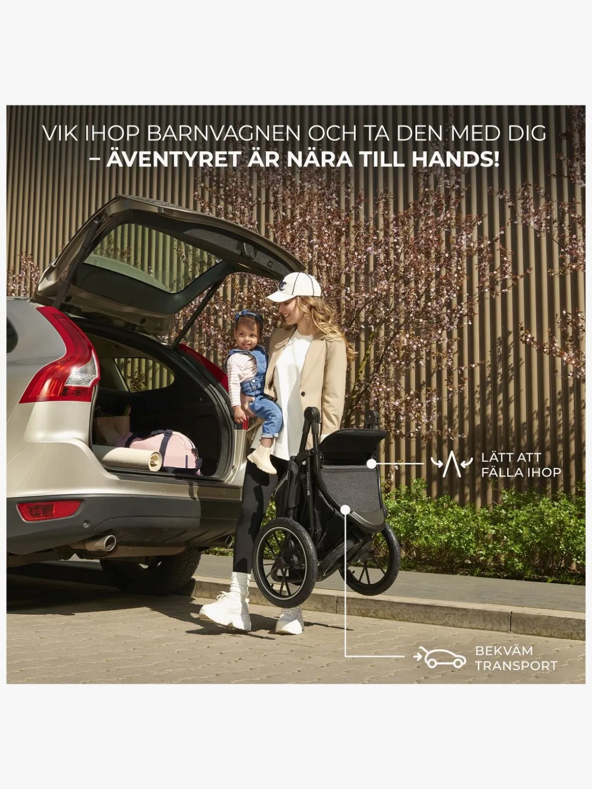 Kinderkraft HELSI 2 Terrænvogn, Grey