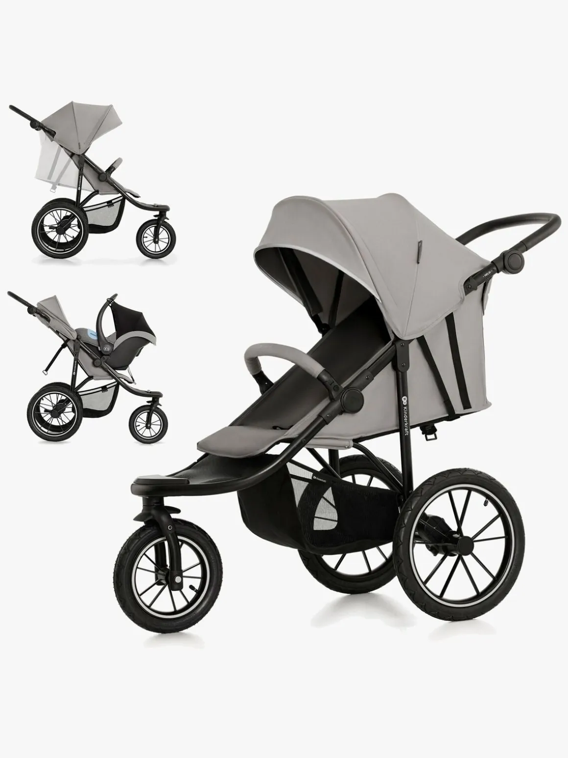 Kinderkraft HELSI 2 Terrænvogn, Grey