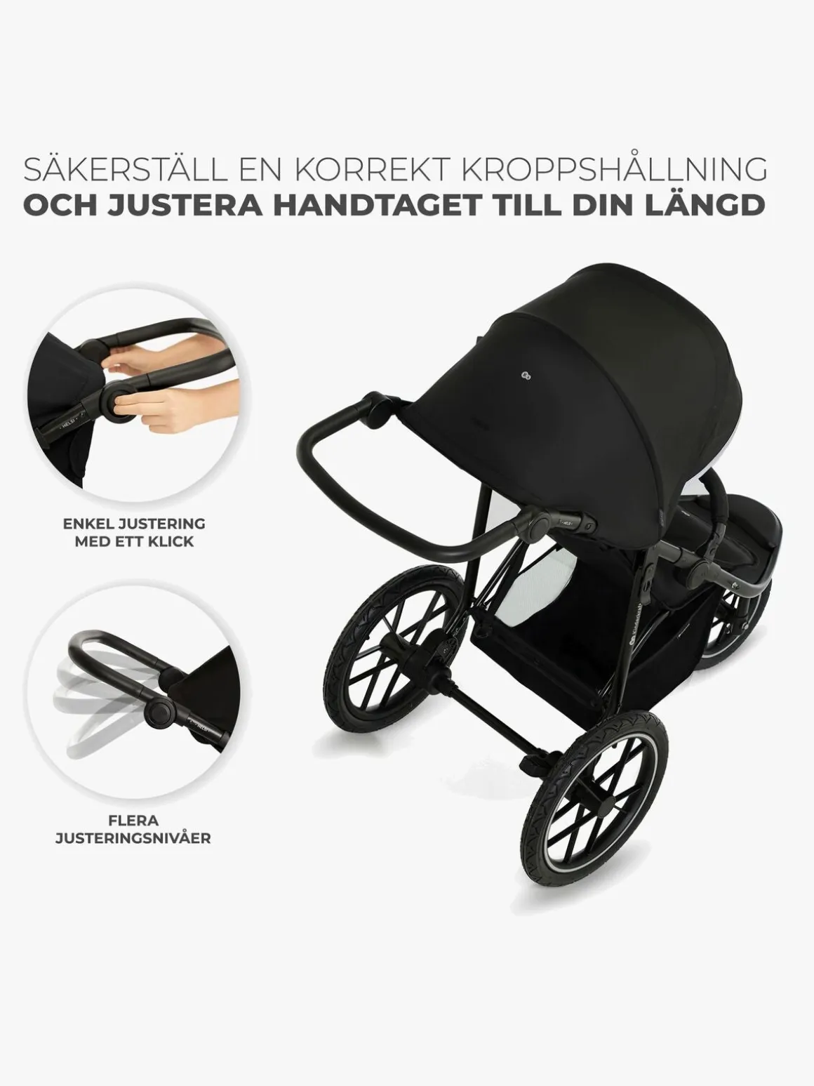 Kinderkraft HELSI 2 Terrænvogn, Black