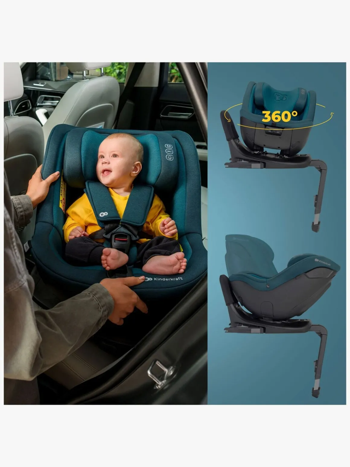 Kinderkraft I-GUARD i-Size Autostol, Cool Grey