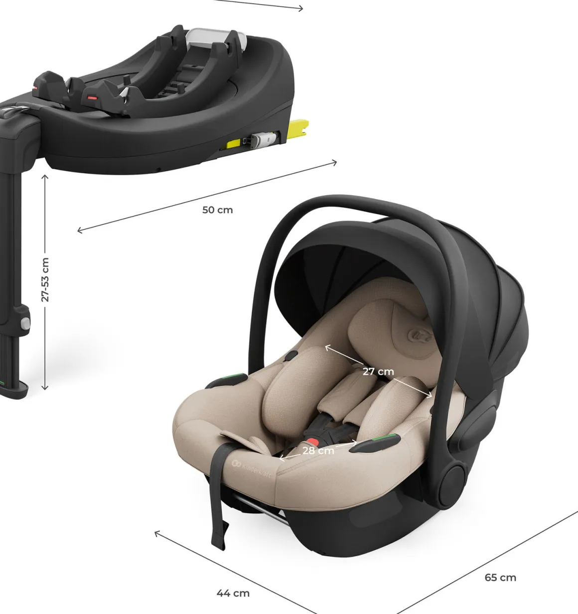 Kinderkraft I-LITE Autostol Baby inkl. ENDURA SAFE FX Base, Beige