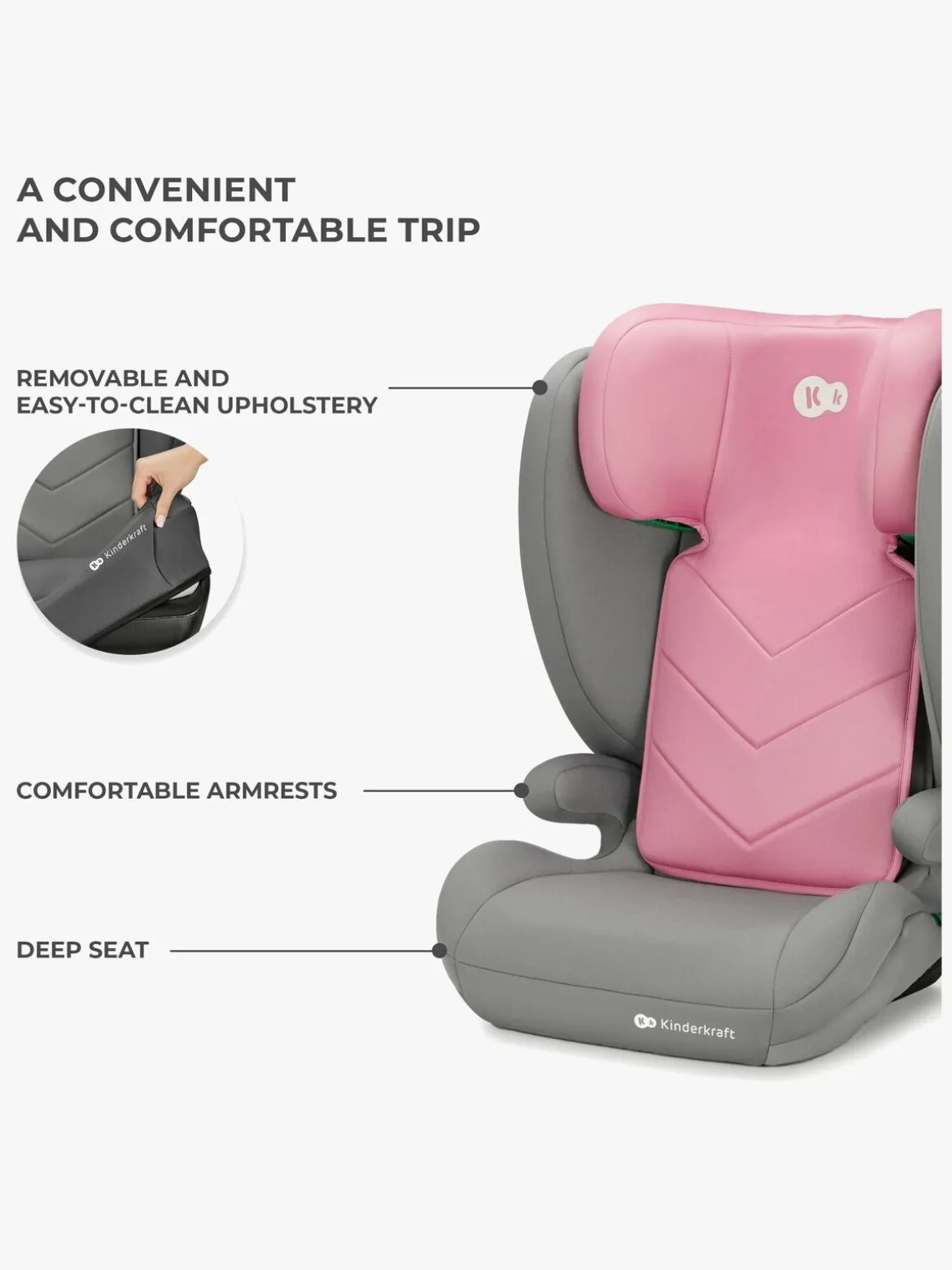 Kinderkraft I-SPARK i-Size Autostol, Pink