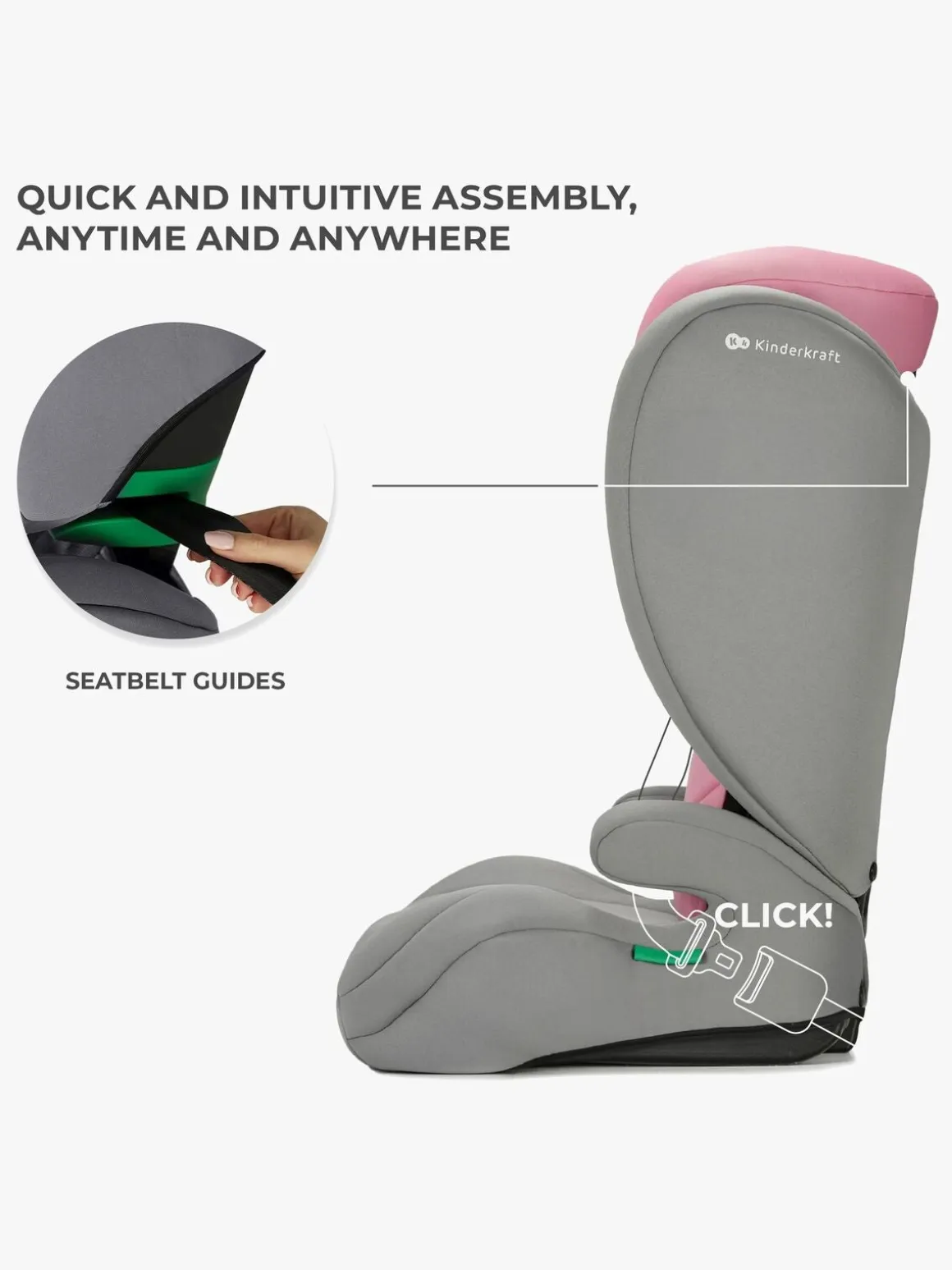 Kinderkraft I-SPARK i-Size Autostol, Pink