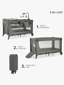 Kinderkraft JOY 2 Weekendseng med Tilbehør, Dark Grey
