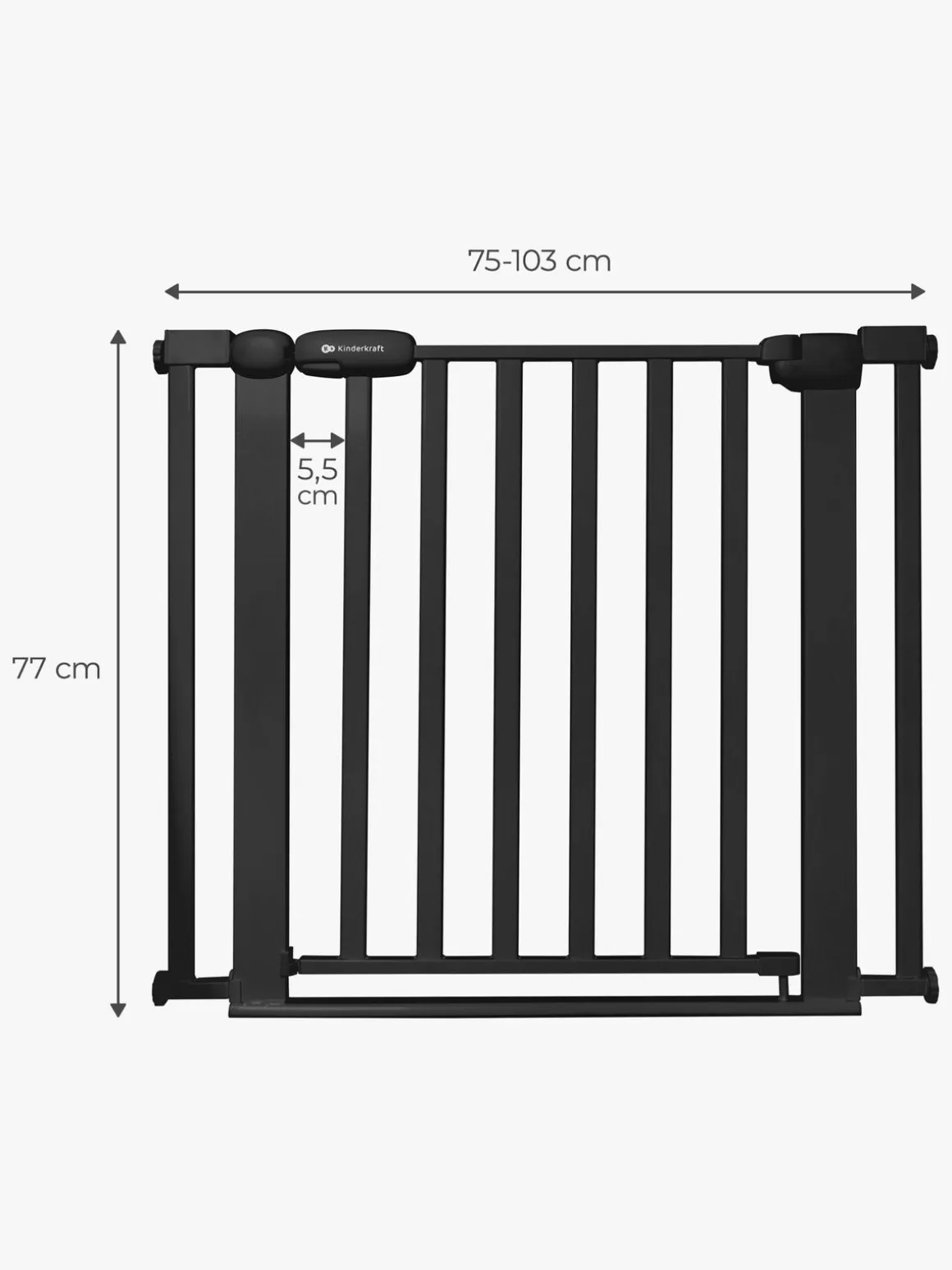 Kinderkraft LOCK&GO Sikkerhedsgitter, Black