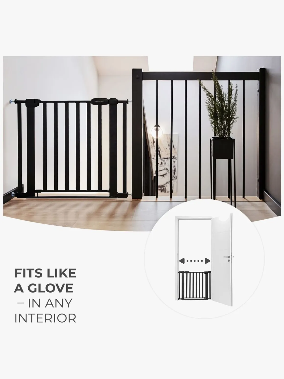 Kinderkraft LOCK&GO Sikkerhedsgitter, Black