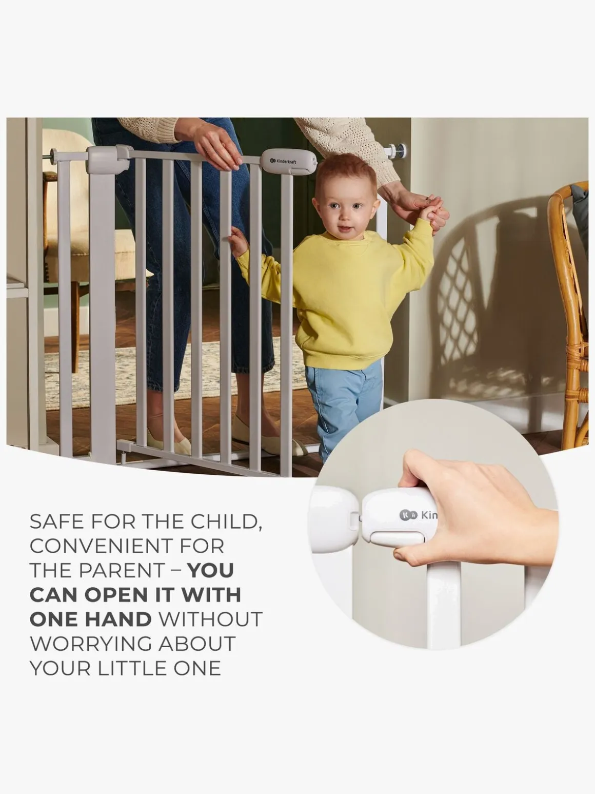 Kinderkraft LOCK&GO Sikkerhedsgitter, White