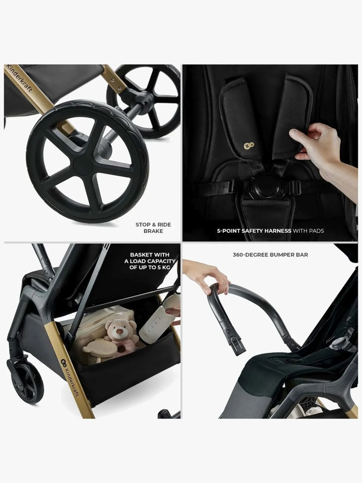 Kinderkraft Loom Klapvogn, Ink Black