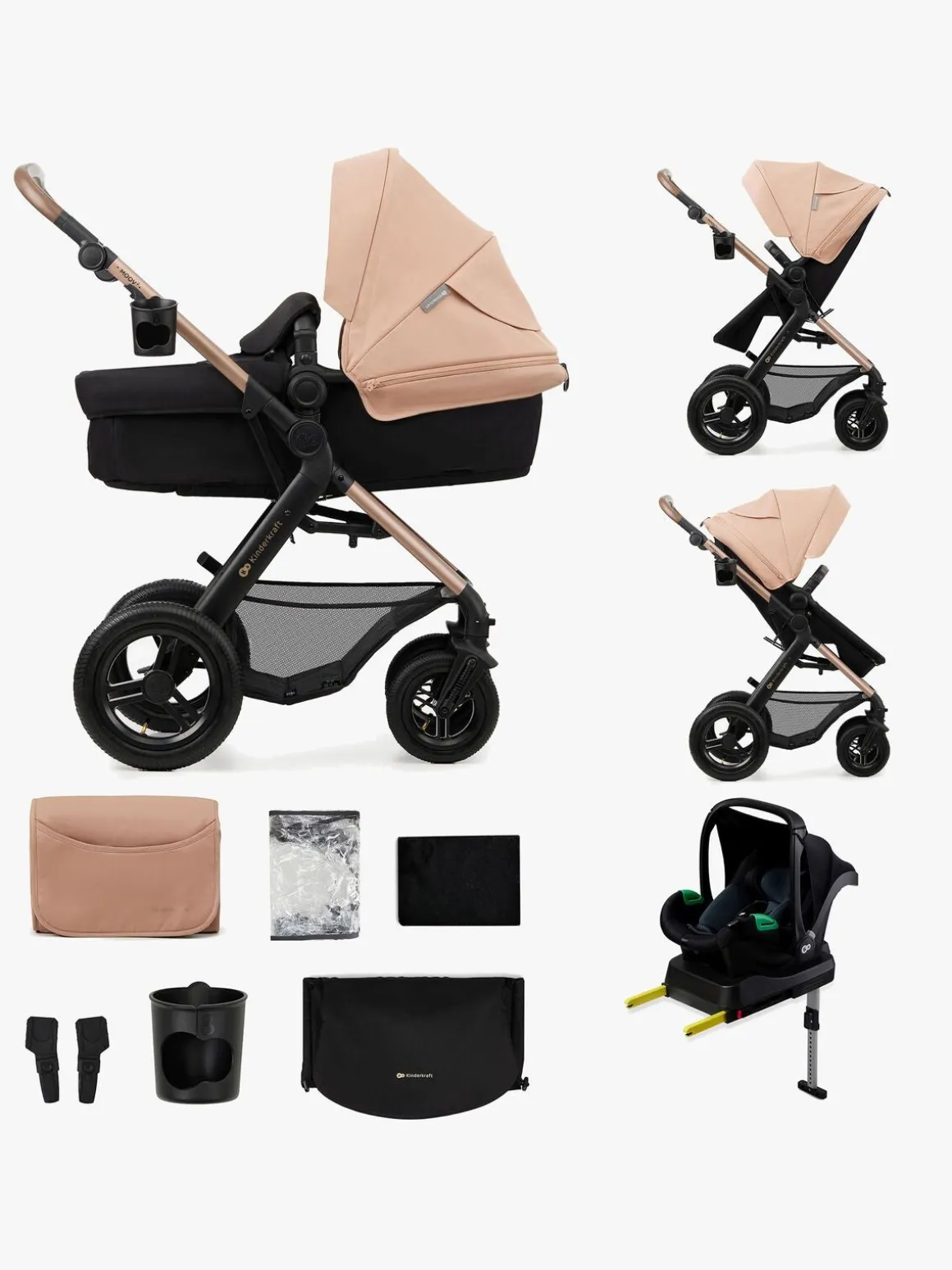 Kinderkraft MOOV 2 4-in-1 Air Duovogn, Sand Beige