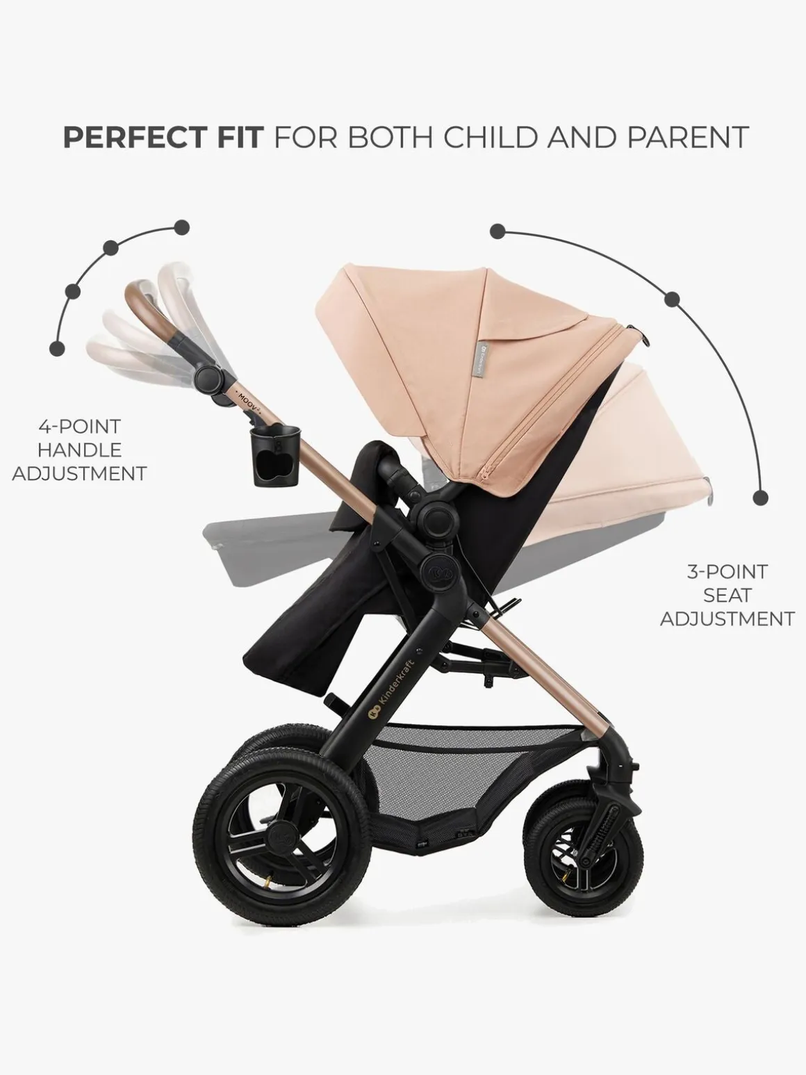 Kinderkraft MOOV 2 4-in-1 Air Duovogn, Sand Beige