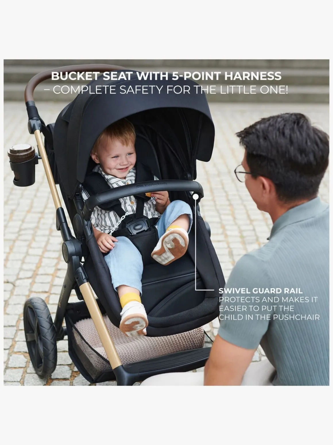 Kinderkraft MOOV 2 4-in-1 Air Duovogn, Pure Black