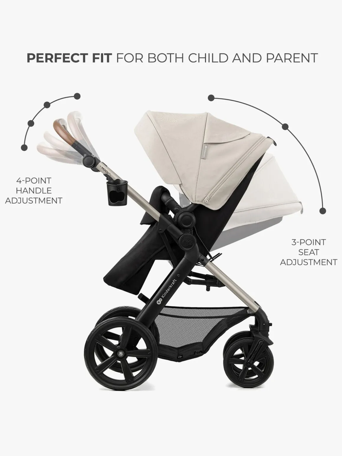 Kinderkraft MOOV 2 4-in-1 Duovogn, Moonlight Grey