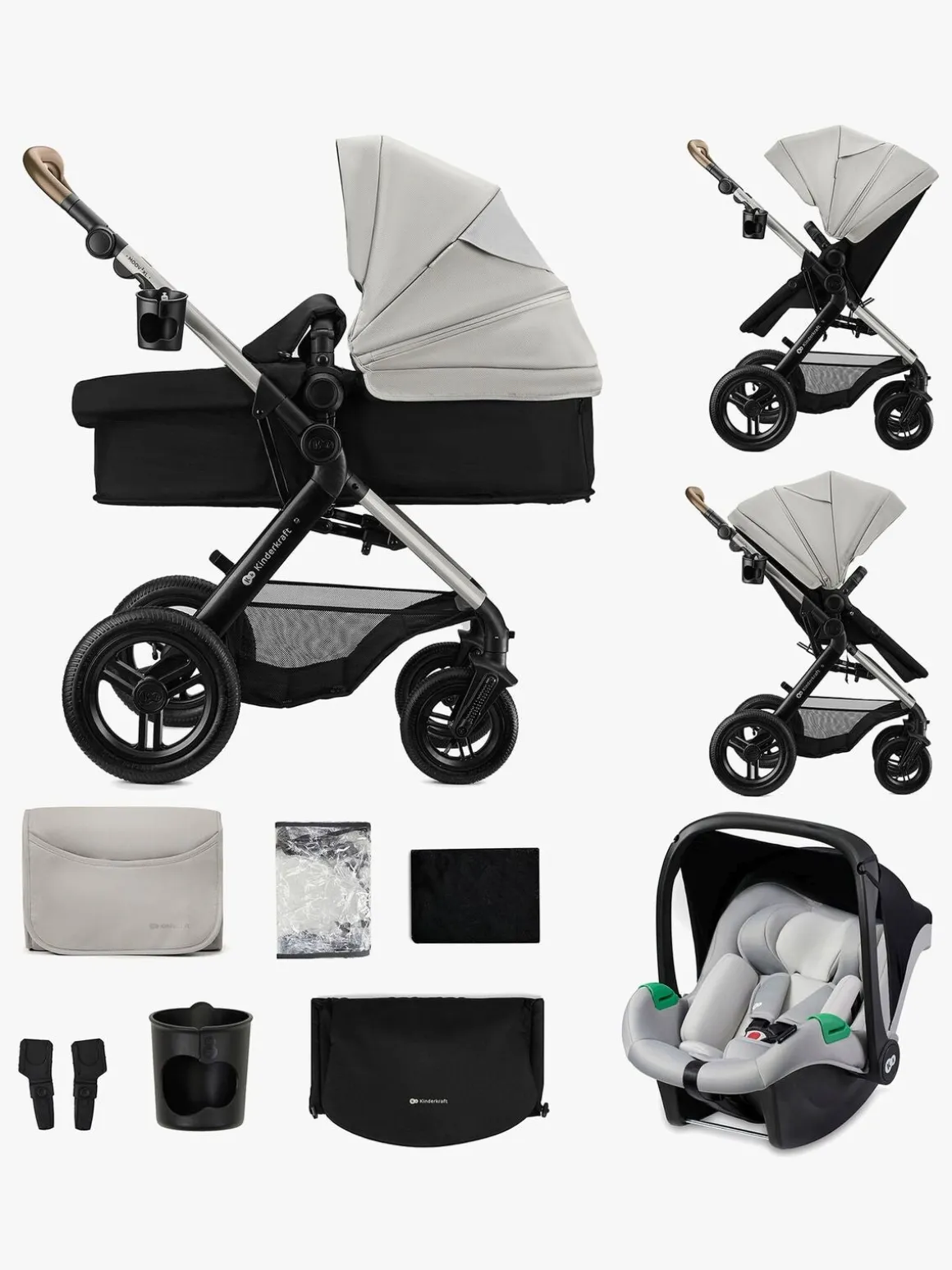 Kinderkraft MOOV 2 XL Air Kombivogn, Moonlight Grey