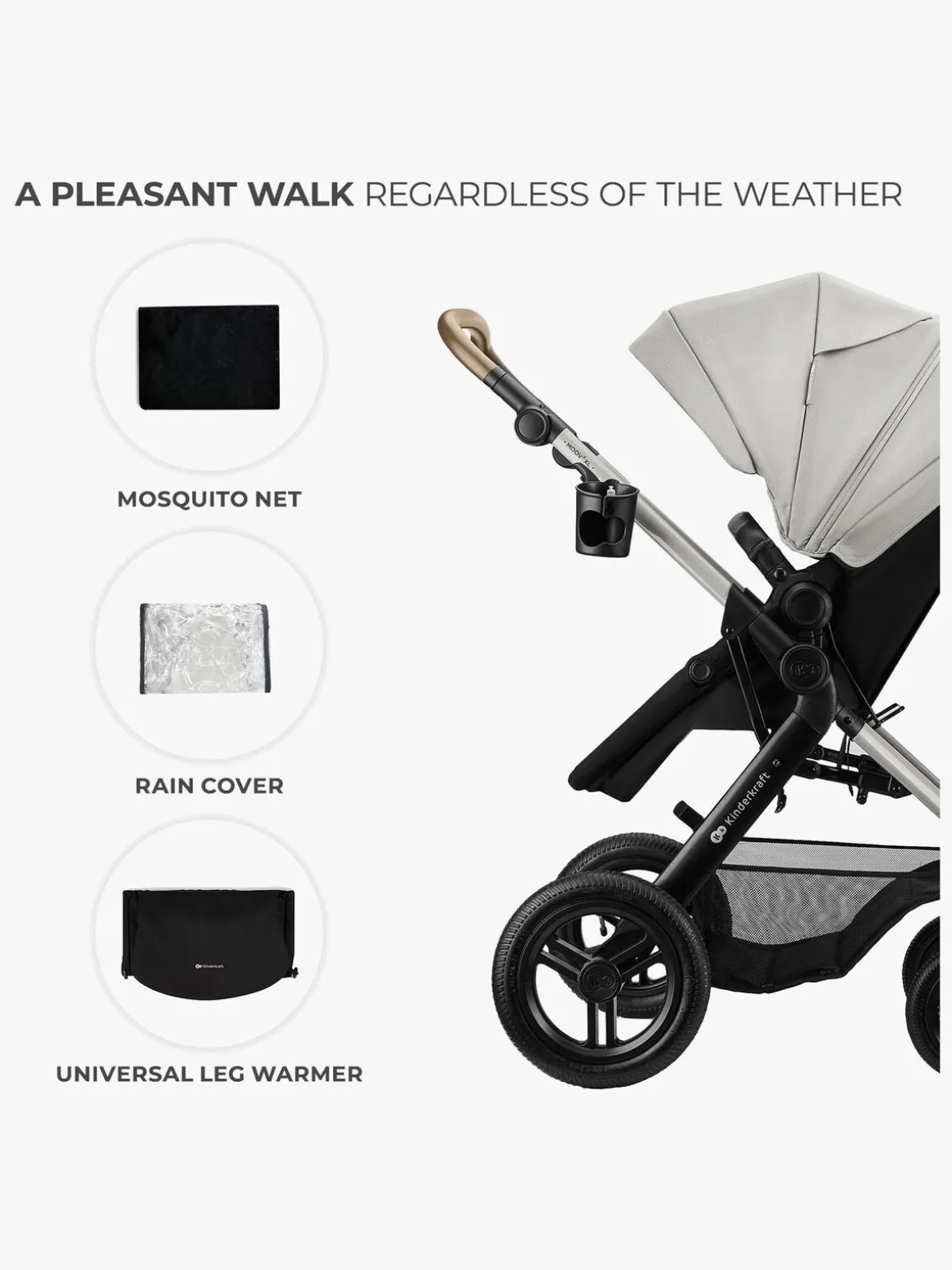 Kinderkraft MOOV 2 XL Air Kombivogn, Moonlight Grey