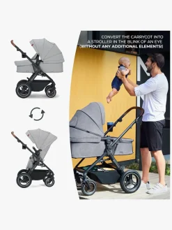 Kinderkraft Multifunctional 3-in-1 B-Tour Mink Pro Kombivogn, Light Grey