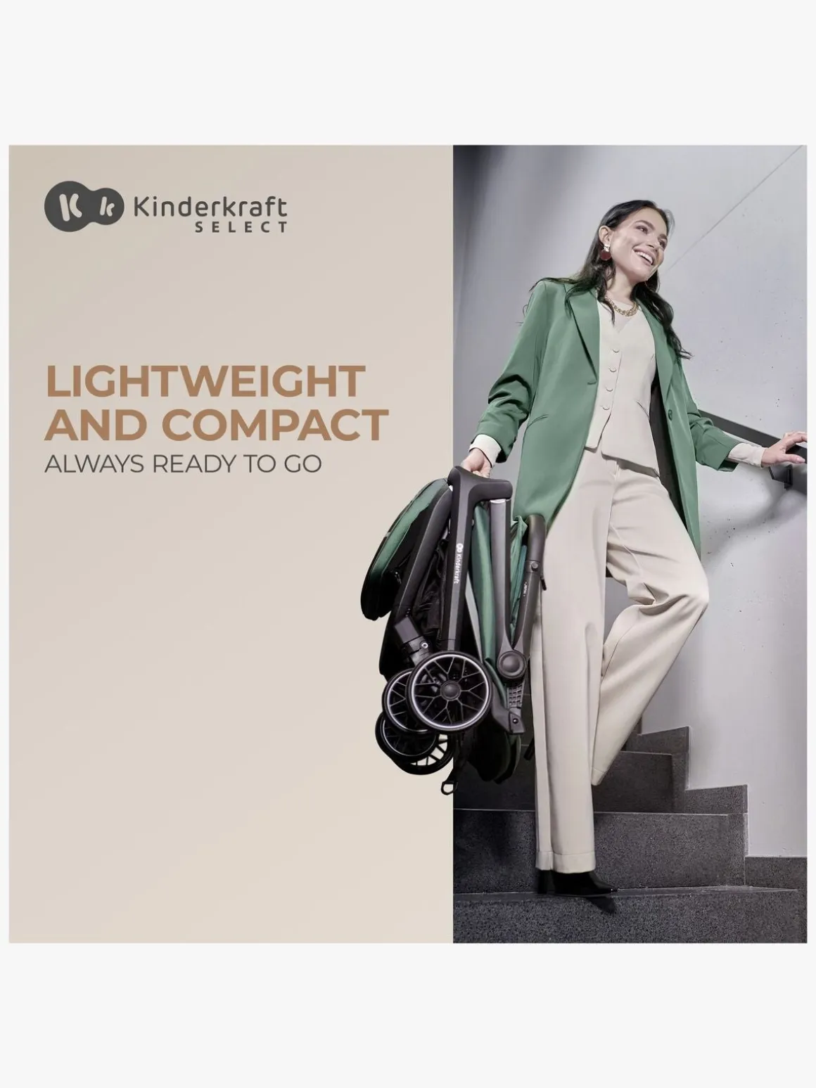 Kinderkraft NUBI 2 Klapvogn, Cloudy Grey