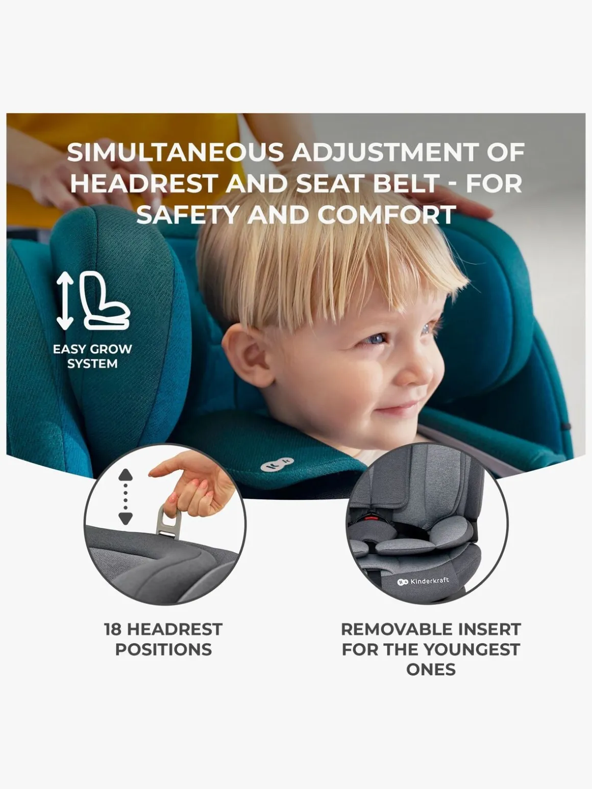 Kinderkraft ONETO3 i-Size Autostol, Cool Grey