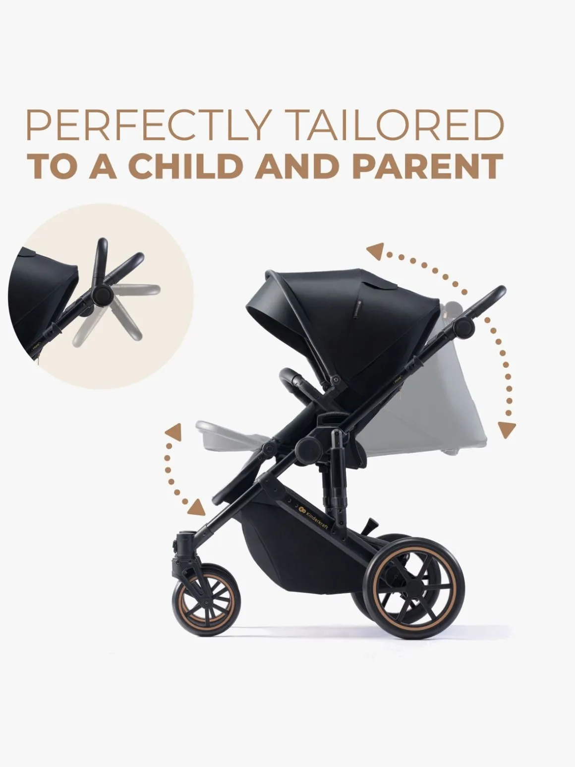 Kinderkraft Prime 2 2-in-1 Duovogn, Venezian Black