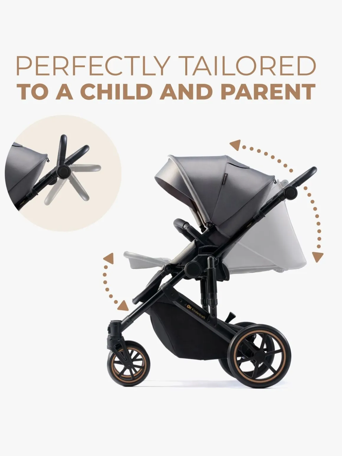 Kinderkraft Prime 2 2-in-1 Duovogn, Shadow Grey