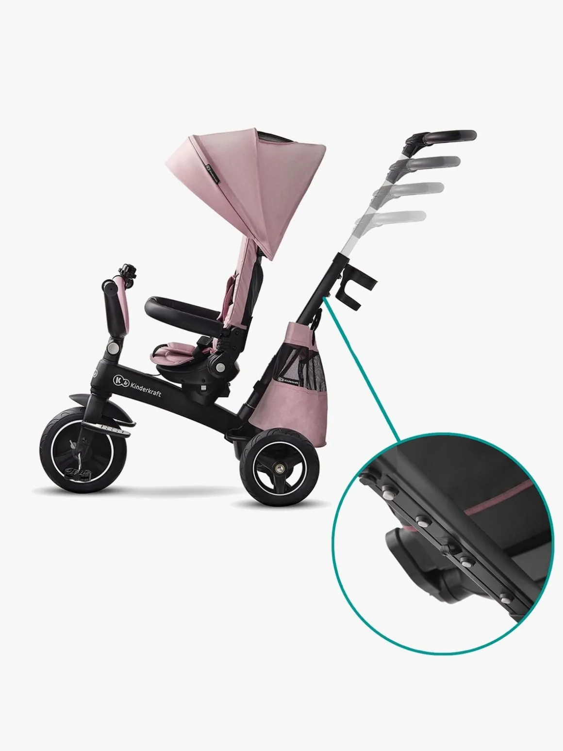 Kinderkraft Trehjulet Cykel Easytwist, Lyserød
