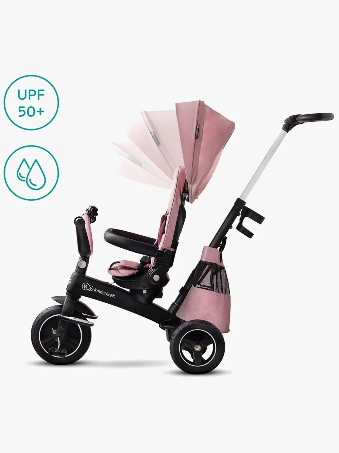 Kinderkraft Trehjulet Cykel Easytwist, Lyserød
