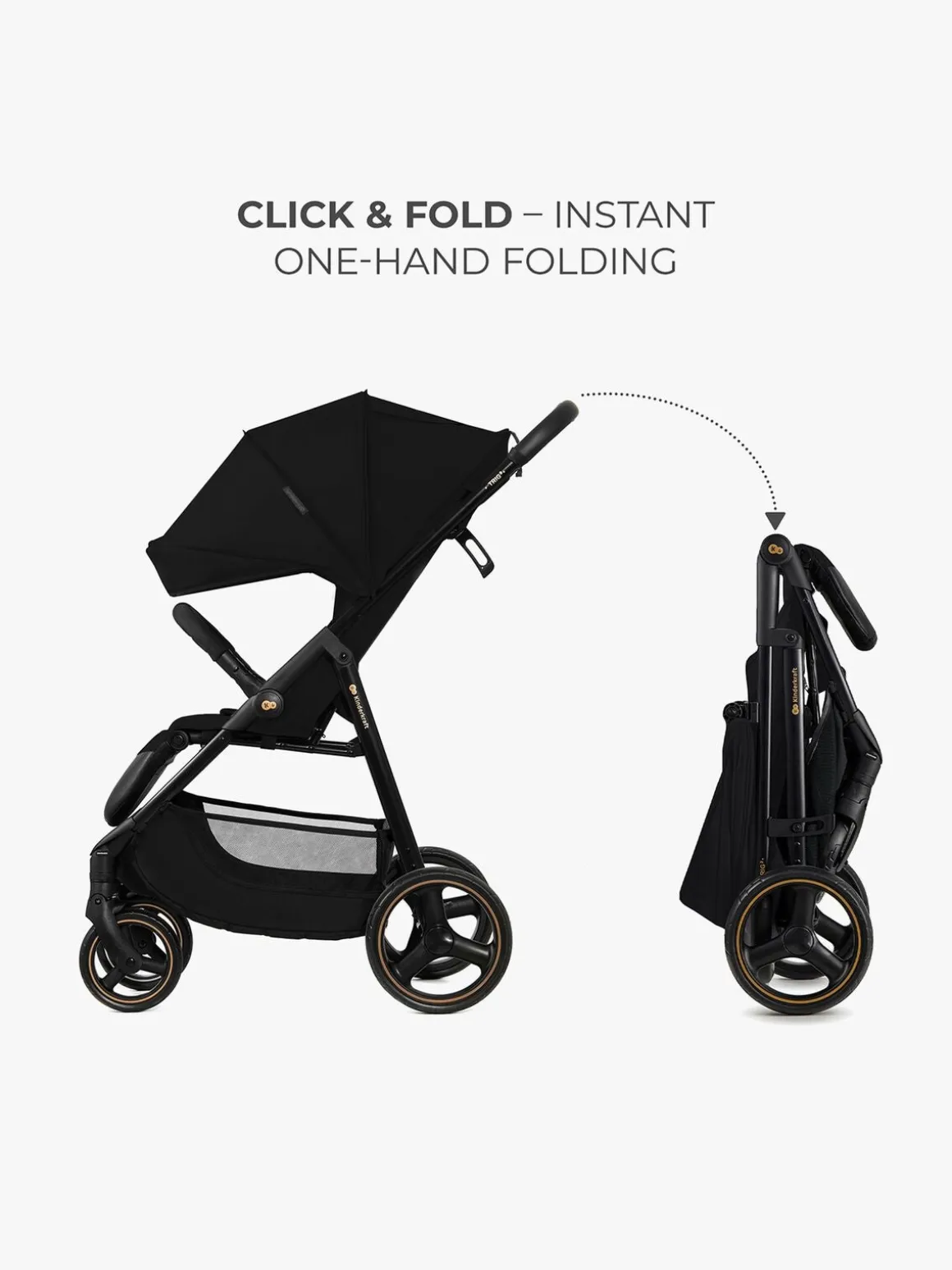 Kinderkraft Trig 3 Klapvogn, Onyx Black