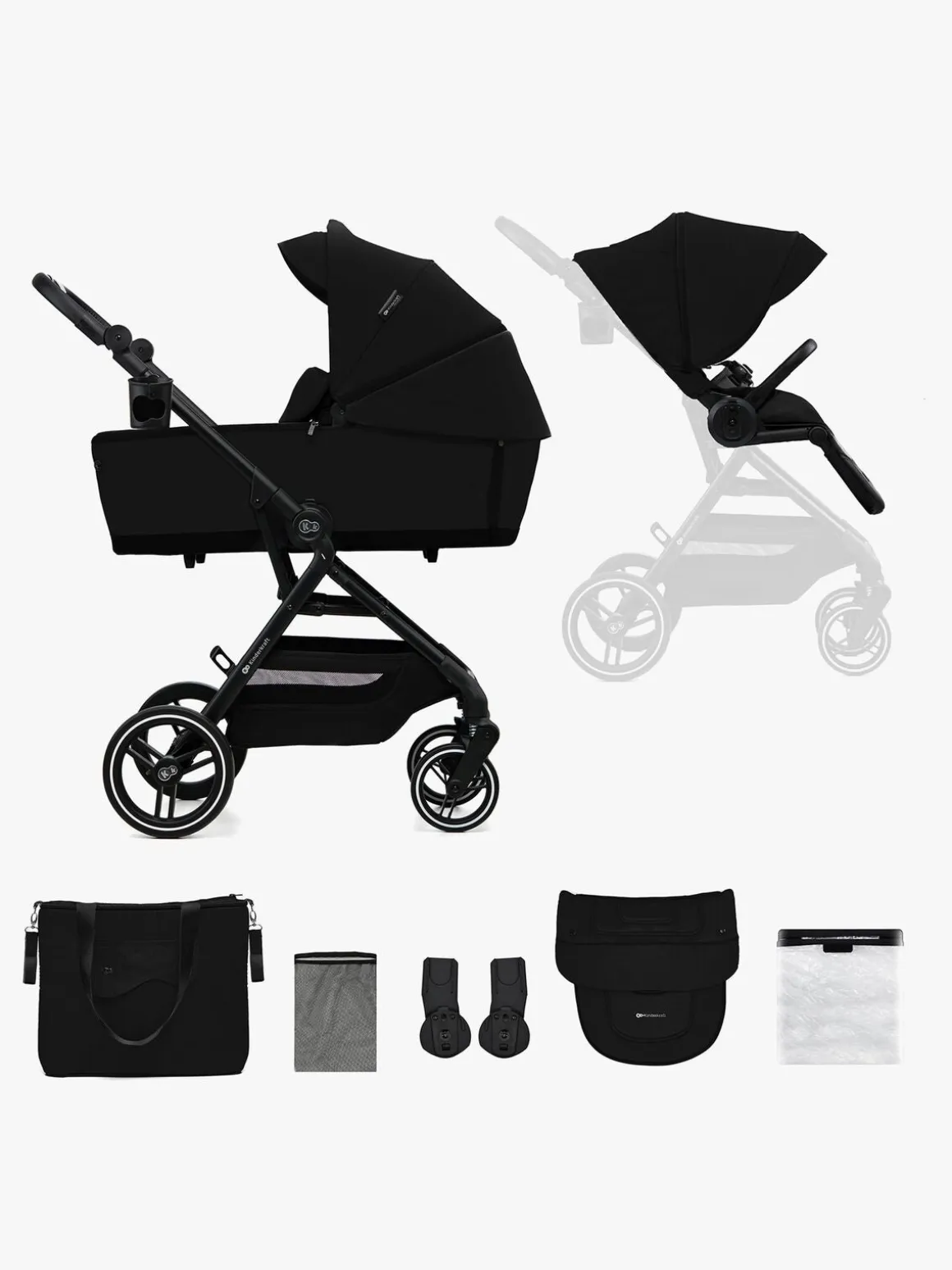 Kinderkraft YOXI 2-in-1 Duovogn, Pure Black