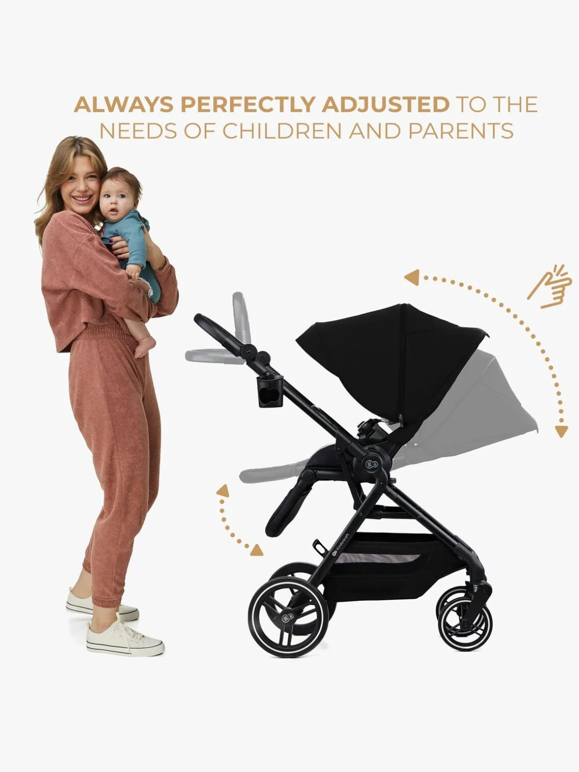 Kinderkraft YOXI 2-in-1 Duovogn, Pure Black